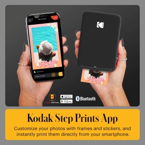Imprimanta portabila KODAK Step - Mini imprimanta foto color 2x3, Bluetooth, negru - Img 4