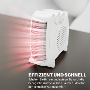 Incalzitor cu ventilator mobil si compact Bomann(r) | Incalzitoare cu ventilator 2000W si 1000W | Radiatoare cu functie de ventilator | Incalzitor ventilator mic cu protectie la supraincalzire | 2 optiuni de instalare | HL 1095 CB - Img 5