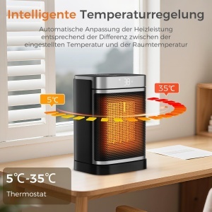 Incalzitor electric YASHE 1500W PTC ceramica telecomanda oscilatie 70deg - Img 3
