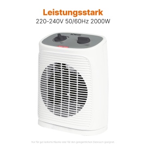 Incalzitor ventilator Bomann(r) cu functie ventilator | Incalzire electrica cu termostat continuu variabil si 2 niveluri de caldura | Incalzitoare radiante oscilante | Incalzitor pentru baie, bucatarie, garaj | HL 6064 CB - Img 7