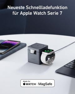 Incarcator 3-in-1 Anker Cube cu MagSafe, 15W, compatibil iPhone, Apple Watch, AirPods - Img 5