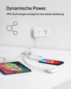 Incarcator Belkin BoostCharge 42W cu 2 porturi USB-C si USB-A, Alb - Img 5