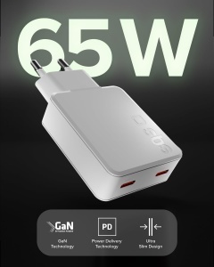 Incarcator Extra Slim GaN 65W USB-C - Compact, Putere Mare, Design Elegant - Img 2