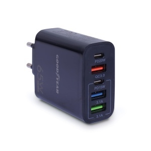 Incarcator Goodyear 220V 5 Porturi 3 USB 2 USB-C, 65W, Compact