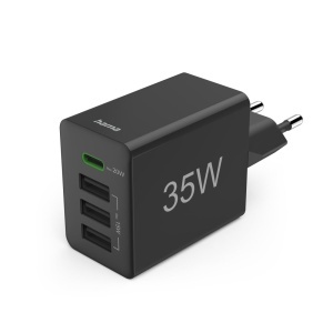 Incarcator rapid Hama 35W 1x USB-C PD 3x USB-A Negru - Img 5