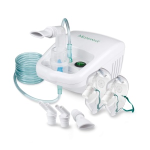 Inhalator Medisana IN 500, Inhalator cu mustiuc si masca pentru adulti si copii, Inhalator nebulizator pentru raceala sau astm cu accesorii suplimentare