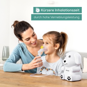 Inhalator pentru copii Beurer IH 24 cu design prietenos pentru copii pentru nebulizarea medicamentelor lichide, de la 6 luni, performanta ridicata de nebulizare si timp scurt de inhalare, masca din silicon pentru piele sensibila - Img 2
