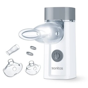 Inhalator Sanitas SIH 52, tehnologie cu membrana oscilanta, portabil, alb