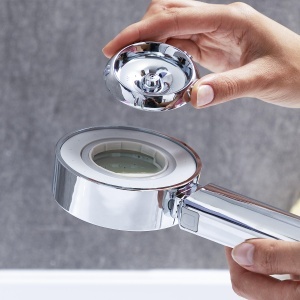InnovaGoods Dozator 3 in 1 cu cap de dus dublu 2 moduri aromoterapie economisire apa asamblare usoara argintiu ABS - Img 3
