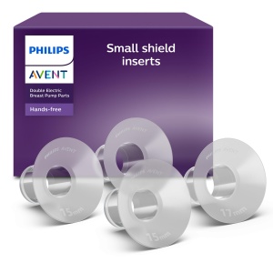 Insertii mici hands-free Philips AVENT 15 mm si 17 mm pentru pompa de san electrica compatibile cu cupele de picurare hands-free SCF55411 - Img 1
