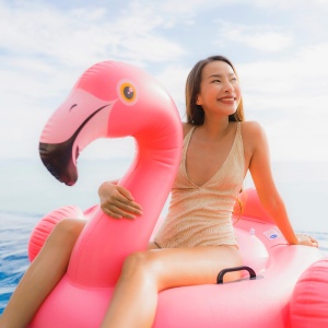Intex 57558NP - Suport gonflabil Flamingo roz vinil roz 147x140x94 cm - Img 2
