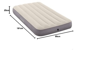 Intex 64101 - Saltea pneumatica Pat de o persoana Dura-Beam Single High, saltea gonflabila cu supapa, potrivita pentru 1 persoana, PVC, multicolor, 99x191x25 cm - Img 2