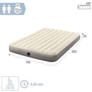 Intex Queen Dura-Beam Series Single High, Taupe/Gri, Einheitsgrosse - Img 4