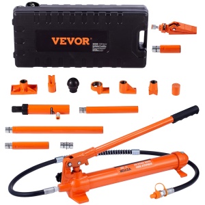 Jack Hidraulic VEVOR 12 t, Inaltime 135 mm, Set Complet cu Prelungitoare