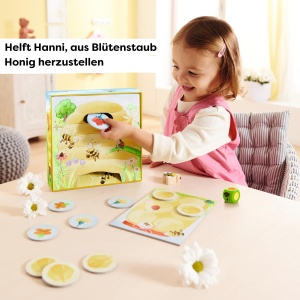 Joc cooperativ HABA Hanni Honigbiene cu figurina din lemn si zar colorat - Img 2