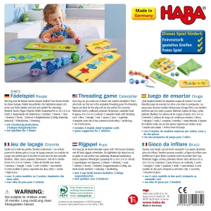 Joc de indemanare HABA Fadelspiel Raupe 304653 pentru copii 18 luni din lemn Made in Germany - Img 3