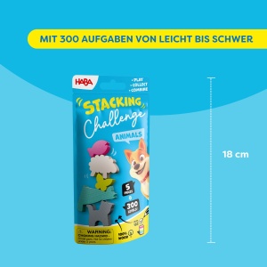 Joc de indemanare HABA Stacking Challenge Animals, 300 nivele, pentru copii peste 6 ani - Img 6
