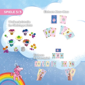 Joc de societate HABA Einhorn Glitzergluck, 9 jocuri pentru 2-4 copii, reguli simple - Img 6