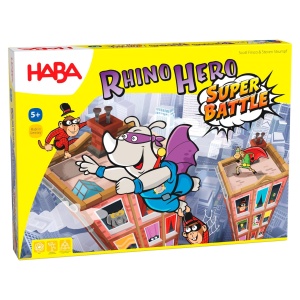 Joc de societate HABA Rhino Hero - Super Battle, pentru 2-4 jucatori, 5 ani