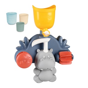 Jucarie de Baie Little Smoby Hipopotam cu Functii de Stropire, 3 Cani, 25x13.2x32.7 cm