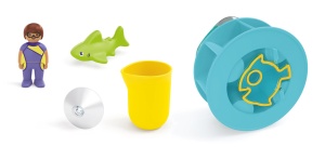 Jucarie de Baie PLAYMOBIL JUNIOR 71688 Roda cu Apa si Baby-Hai Biobazata - Img 6