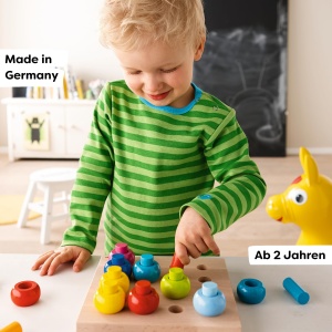 Jucarie de constructie HABA Steckspiel Farbkringel din lemn, 16 piese, invatarea culorilor - Img 5