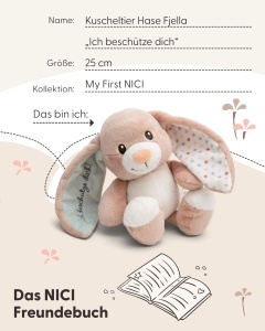 Jucarie de plus NICI Hase Fjella 25cm - roz - material moale, cadou perfect - Img 5