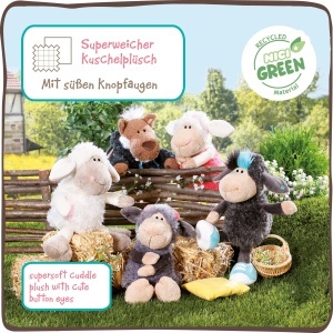 Jucarie de plus NICI Jolly Leroy 25 cm, negru cu albastru, pentru copii - Img 5