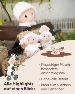 Jucarie de plus NICI Kuscheltier Schaf Sheepmila 22cm, alb, moale, ideal pentru copii si adulti - Img 4