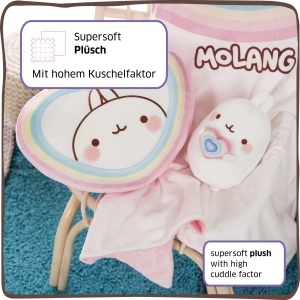 Jucarie de plus NICI Molang Piu Piu 12 cm, Galben, Super moale, Ideal pentru cadou - Img 5