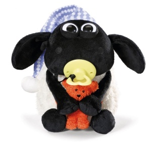 Jucarie de plus NICI Timmy cu suzeta si ursulet 25 cm albnegru