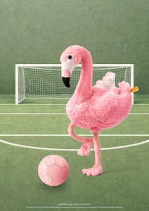 Jucarie de plus Steiff Jill Flamingo 30cm, roz, prieten de joaca - Img 3