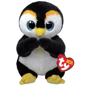 Jucarie de Plus Ty Neve Pinguin Beanie Bellies - Culoare Alba, Dimensiune 14cm, Moale