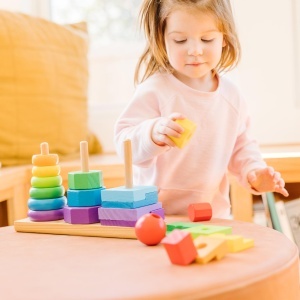 Jucarie din lemn Melissa Doug - Set 25 piese, forme geometrice, pentru copii 2 - Img 5