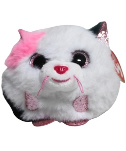 Jucarie din plus Ty Muffin Pisica Beanie Balls - Minge pufoasa, ochi stralucitori
