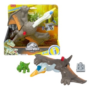Jucarie Dinosaurus Quetzalcoatlus Fisher-Price HML44, 3-8 ani, cu Triceratops