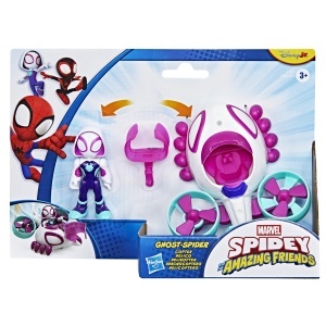 Jucarie Helikopter Ghost-Spider Marvel cu Figurina 7,6 cm, Mov - Img 2