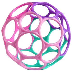 Jucarie interactiva Bright Starts Oball Rattle Pink design flexibil si usor de prins pentru copii de toate varstele - Img 4