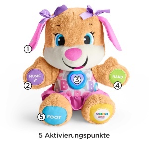Jucarie interactiva cu muzica Fisher-Price Hundefreundin, 3 niveluri, pentru copii 6 - Img 3