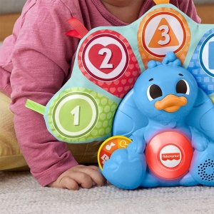 Jucarie Interactiva Fisher-Price Linkimals Pfau cu Lumini si Sunete, 9 Luni - Img 5