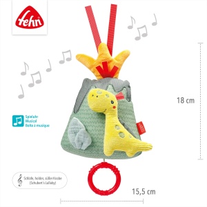 Jucarie muzicala Fehn Vulkan 051025 - 18 cm, cu melodia Schuberts Wiegenlied, pentru bebelusi - Img 5
