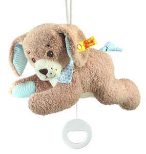 Jucarie muzicala Steiff Gute-Nacht-Hund, 22 cm, multicolor, cu melodia Guter Mond