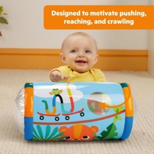 Jucarie pentru bebelusi Bright Starts Roll-Along Rainforest, cu 3 mingi colorate, design sigur - Img 3