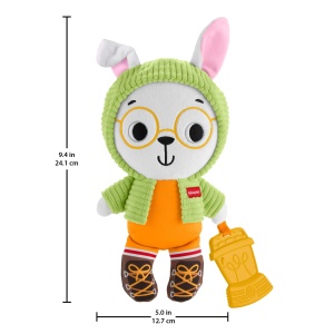 Jucarie pentru bebelusi Fisher-Price Camping JLB87 iepuras cu inel dentitie si activitati senzoriale - Img 6