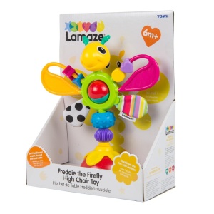 Jucarie pentru bebelusi Lamaze Freddie Glowworm multicolor cu ventuza si elemente interactive