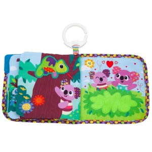 Jucarie pentru bebelusi Lamaze Walla Walla Koala carte moale cu texturi si sunete clip pentru atasare - Img 2