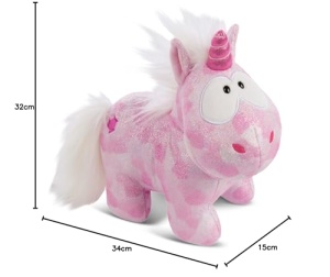 Jucarie plus NICI Pink Diamond 32 cm - Unicorn roz cu detalii stralucitoare - Img 3