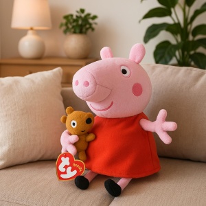 Jucarie Plus Peppa Wutz TY 46128, 15cm, rosu, calitate premium - Img 3