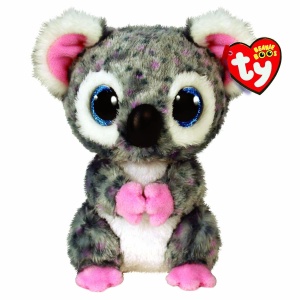 Jucarie Plush Koala TY Beanie Boos Karli - 15 cm, Culoare Maro, Ochi Glitter