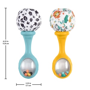 Jucarie Rassel Fisher-Price pentru bebelusi, set 2 bucati, culori vibrante - Img 5